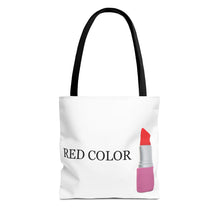 Load image into Gallery viewer, Lipstick Graphic Tote Bag – "RED COLOR" Cosmetic Makeup Print