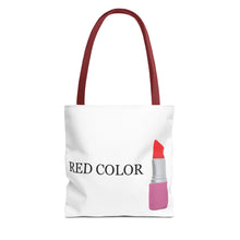 Load image into Gallery viewer, Lipstick Graphic Tote Bag – "RED COLOR" Cosmetic Makeup Print