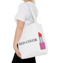 Load image into Gallery viewer, Lipstick Graphic Tote Bag – "RED COLOR" Cosmetic Makeup Print