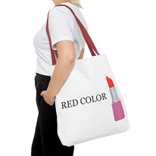 Load image into Gallery viewer, Lipstick Graphic Tote Bag – "RED COLOR" Cosmetic Makeup Print