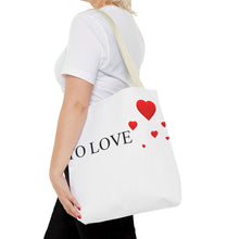 Load image into Gallery viewer, Graphic Tote Bag – "RED COLOR" Cosmetic Makeup Print