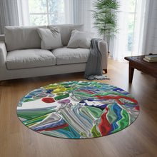 Carica l'immagine nel visualizzatore di Gallery, Tappeto rotondo con stampa artistica dalla collezione-Mistery-