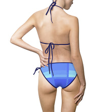 Load image into Gallery viewer, Blue Geometric Triangle Bikini
