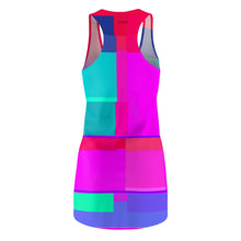 Carica l'immagine nel visualizzatore di Gallery, Racerback Dress - Vibrant Colorblock Neon Geo Print