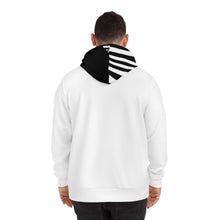 Load image into Gallery viewer, Copy of Black & White Geometric Hoodie – Bold Striped AOP Streetwear
