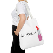 Load image into Gallery viewer, Lipstick Graphic Tote Bag – "RED COLOR" Cosmetic Makeup Print