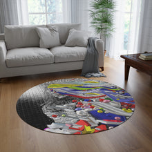 Load image into Gallery viewer, Tappeto rotondo linea -Il vento il sole-