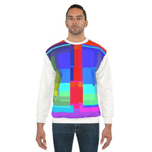 Load image into Gallery viewer, Abstract Color Block Sweatshirt — Vibrant Geometric Graphic Pullover