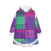 Load image into Gallery viewer, Coperta con cappuccio linea -Arcani maggiori arancio viola verde-