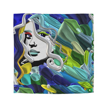 Load image into Gallery viewer, Duvet Cover — Abstract Mermaid Portrait in Ocean Blues & Greens
