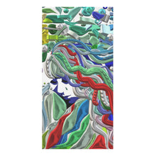Carica l'immagine nel visualizzatore di Gallery, Abstract Colorful Waves Beach Towel — Vibrant Wavy Pattern Cotton Blend