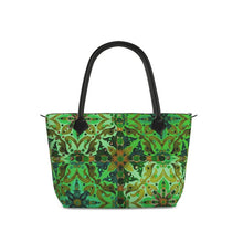 Carica l'immagine nel visualizzatore di Gallery, Borsa in pelle con manici linea Acquarelli verdi