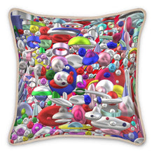 Carica l'immagine nel visualizzatore di Gallery, Cuscino  in seta con stampa artistica dalla collezione Perle