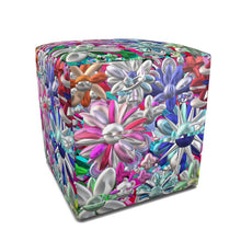 Carica l'immagine nel visualizzatore di Gallery, Pouffe con stampa artistica linea I fiori