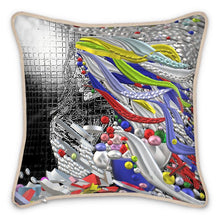 Carica l'immagine nel visualizzatore di Gallery, Cuscino  in seta linea -IL VENTO IL SOLE-