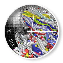 Carica l'immagine nel visualizzatore di Gallery, Orologio da parete con stampa artistica linea-IL VENTO IL SOLE-