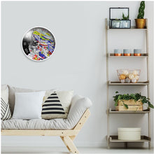 Carica l'immagine nel visualizzatore di Gallery, Orologio da parete con stampa artistica linea-IL VENTO IL SOLE-