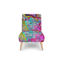 Carica l'immagine nel visualizzatore di Gallery, Poltrona con stampa artistica linea- Vita sottomarina-