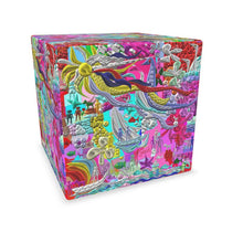 Carica l'immagine nel visualizzatore di Gallery, Cubo con stampa artistica linea -Vita sottomarina-