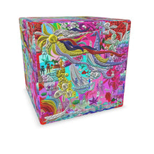 Carica l'immagine nel visualizzatore di Gallery, Cubo con stampa artistica linea -Vita sottomarina-