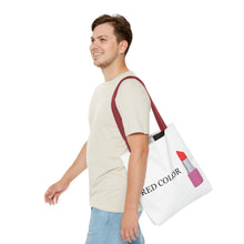Load image into Gallery viewer, Lipstick Graphic Tote Bag – "RED COLOR" Cosmetic Makeup Print