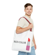 Load image into Gallery viewer, Lipstick Graphic Tote Bag – "RED COLOR" Cosmetic Makeup Print