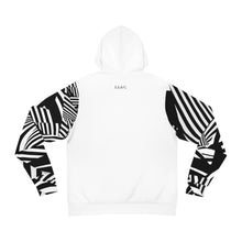 Carica l'immagine nel visualizzatore di Gallery, Abstract Black & White Sleeve Hoodie — Geometric Stripe Fashion Hoodie