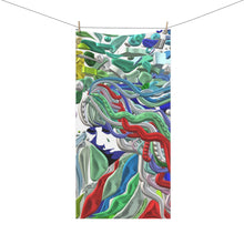 Carica l'immagine nel visualizzatore di Gallery, Abstract Colorful Waves Beach Towel — Vibrant Wavy Pattern Cotton Blend