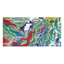 Carica l'immagine nel visualizzatore di Gallery, Abstract Colorful Waves Beach Towel — Vibrant Wavy Pattern Cotton Blend