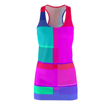 Carica l'immagine nel visualizzatore di Gallery, Racerback Dress - Vibrant Colorblock Neon Geo Print