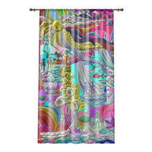 Carica l'immagine nel visualizzatore di Gallery, Tenda linea con stampa artistica linea -Vita sottomarina-