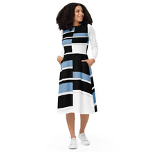 Carica l'immagine nel visualizzatore di Gallery, All-over print long sleeve midi dress Laila Lago & C. by I.A.