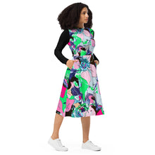 Load image into Gallery viewer, All-over print long sleeve midi dress Laila Lago & C. by I.A.