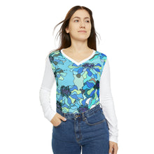 Load image into Gallery viewer, Women's Long Sleeve V-neck Shirt (AOP) Laila Lago & C. by I.A.