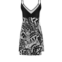 Carica l'immagine nel visualizzatore di Gallery, Abito in raso di seta linea Multi grafica