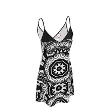 Carica l'immagine nel visualizzatore di Gallery, Abito in raso di seta linea Multi grafica