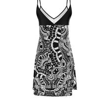 Carica l'immagine nel visualizzatore di Gallery, Abito in raso di seta linea Multi grafica