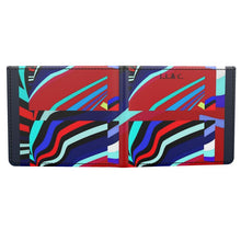 Carica l'immagine nel visualizzatore di Gallery, Portafoglio in pelle con scomparti linea Arte ( fatto a mano su ordinazione )