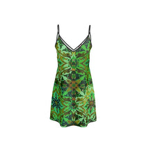 Load image into Gallery viewer, Elegante abito con spalline a contrasto linea Acquarelli verdi