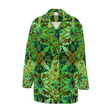 Carica l'immagine nel visualizzatore di Gallery, Giacca del pigiama in seta linea Acquarelli verdi