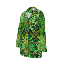 Carica l'immagine nel visualizzatore di Gallery, Giacca del pigiama in seta linea Acquarelli verdi