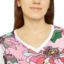 Load image into Gallery viewer, Women's Long Sleeve V-neck Shirt (AOP) Laila Lago & C. by I.A.