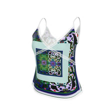 Carica l'immagine nel visualizzatore di Gallery, Top con bordi in pizzo linea mare Acquarelli