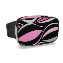 Load image into Gallery viewer, Marsupio in pelle con grafica artistica linea mare Riflessi