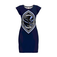 Carica l'immagine nel visualizzatore di Gallery, Abito tunica in cotone con logo centrale linea Donna riflessi città