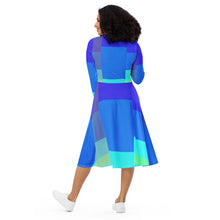 Carica l'immagine nel visualizzatore di Gallery, All-over print long sleeve midi dress Laila Lago & C. by Iannilli Antonella