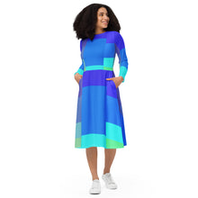 Carica l'immagine nel visualizzatore di Gallery, All-over print long sleeve midi dress Laila Lago & C. by Iannilli Antonella