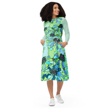 Load image into Gallery viewer, All-over print long sleeve midi dress Laila Lago & C. by I.A.