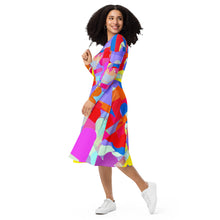 Carica l'immagine nel visualizzatore di Gallery, All-over print long sleeve midi dress Laila Lago &C. by Iannilli Antonella