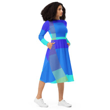 Carica l'immagine nel visualizzatore di Gallery, All-over print long sleeve midi dress Laila Lago & C. by Iannilli Antonella